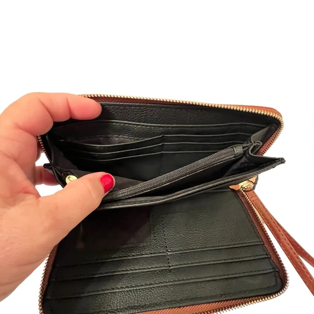 Steve Madden Cognac Zip Around Wristlet/Wallet NWT